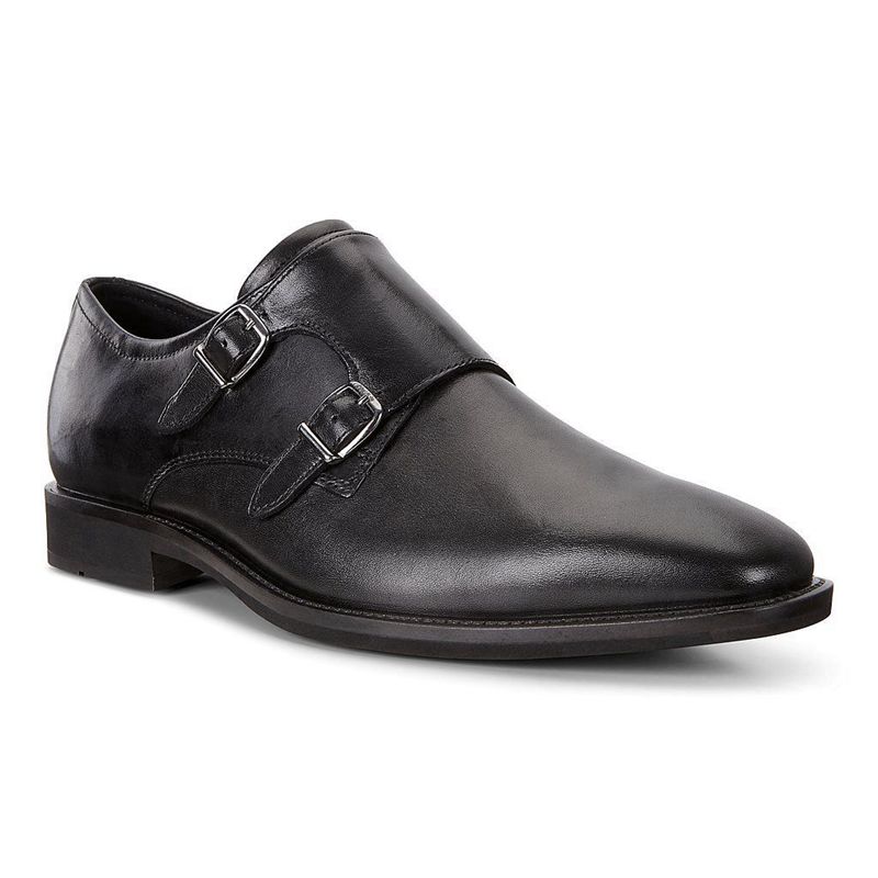 Zapatos Con Cordones Ecco Calcan Para Hombre,Negras,481932-LGO